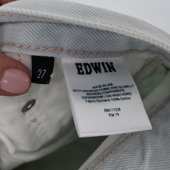 Edwin CAI Classic High Rise Straight Leg Denim Jean High Hopes Blue Size 27 NWT - Picture 6 of 10